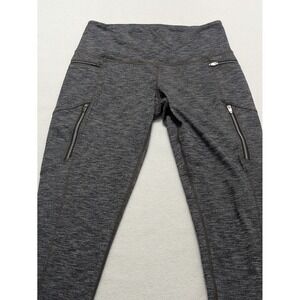 Athleta Women's Sly Drifter Black Gray Heather Leggings Size Small‎ Zippers